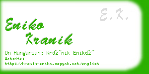 eniko kranik business card